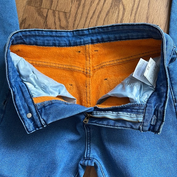 Men's High Waist Fleece Lined Skinny Jeans / Size: 28 / Color: Blue Denim - Picture 5 of 13